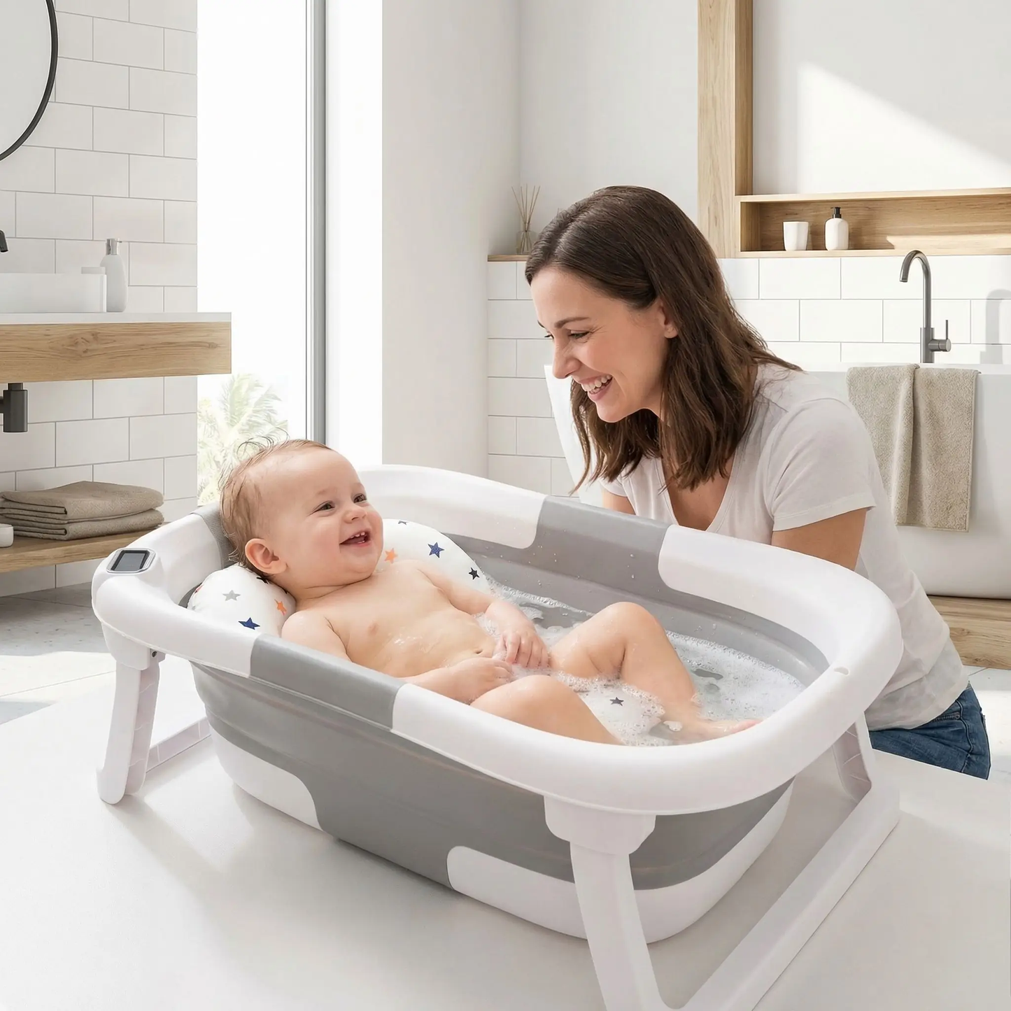 baignoire bébé pliable zenspa coussin antidérapant
