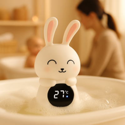 thermomètre bain bébé snowybun design amusant