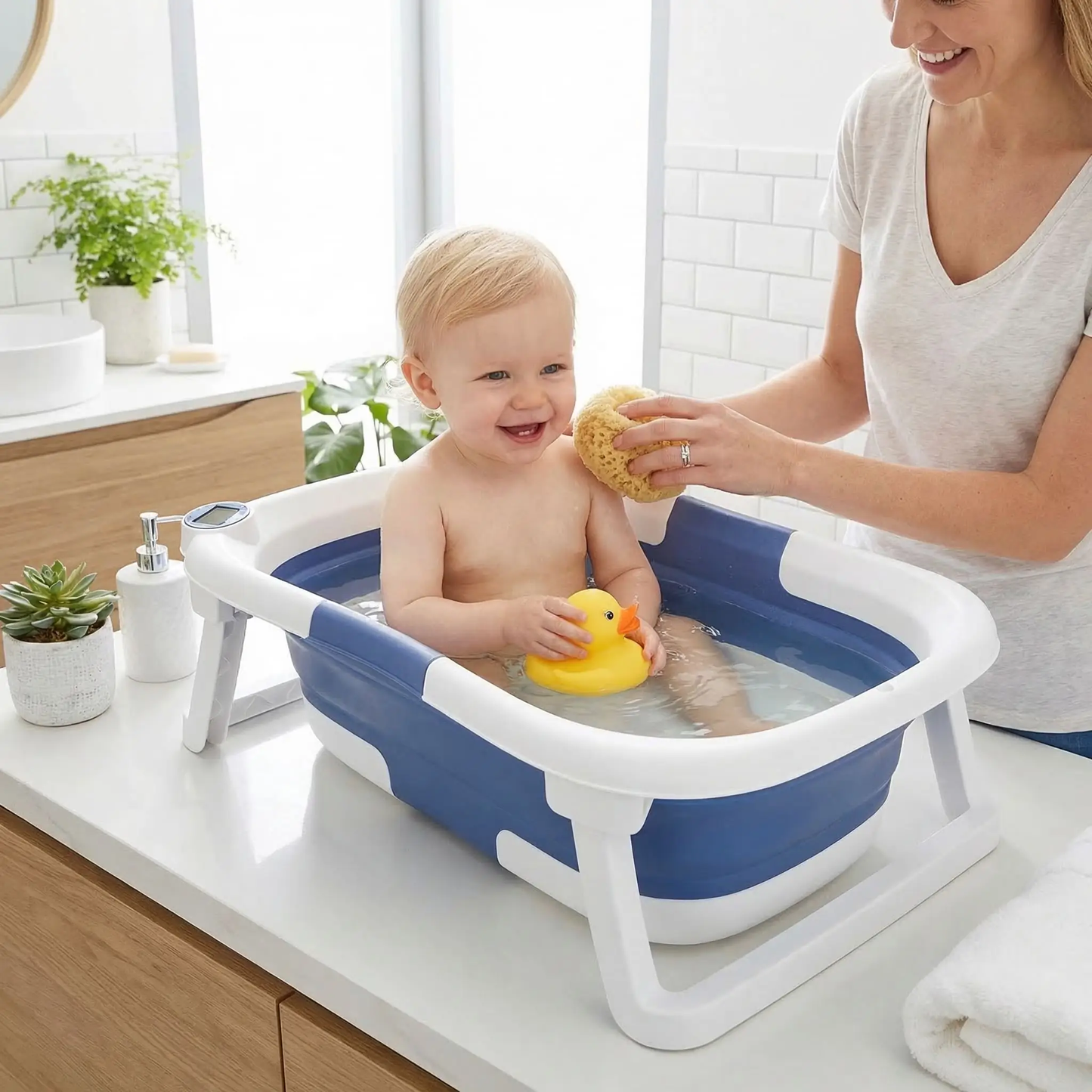 baignoire bébé pliable-bloomspa-indicateur température