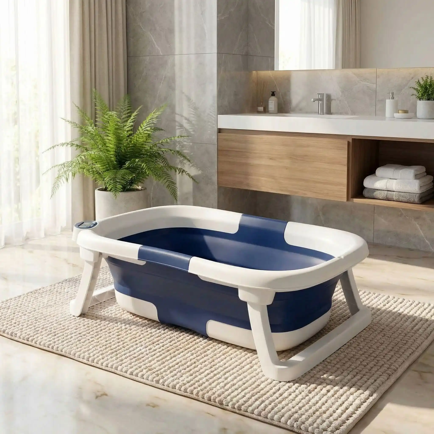 baignoire bébé pliable bloomspa thermomètre intégré