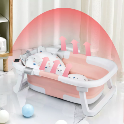 baignoire bébé pliable avec thermomètre digital pour température ambiante