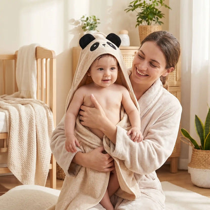 cape de bain bebe bambou capuche intégrée