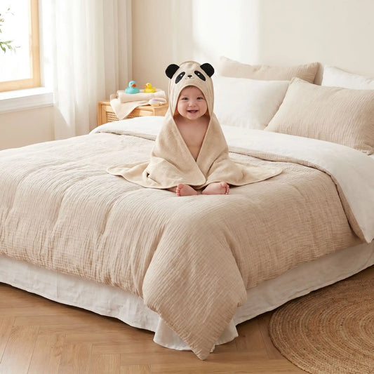 cape de bain bebe bambou coton hypoallergénique