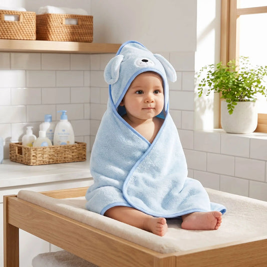 cape de bain bébé caninou serviette hypoallergénique