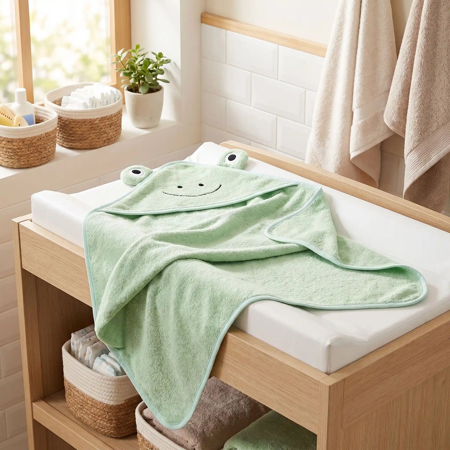 cape de bain bebe croaky serviette respirante