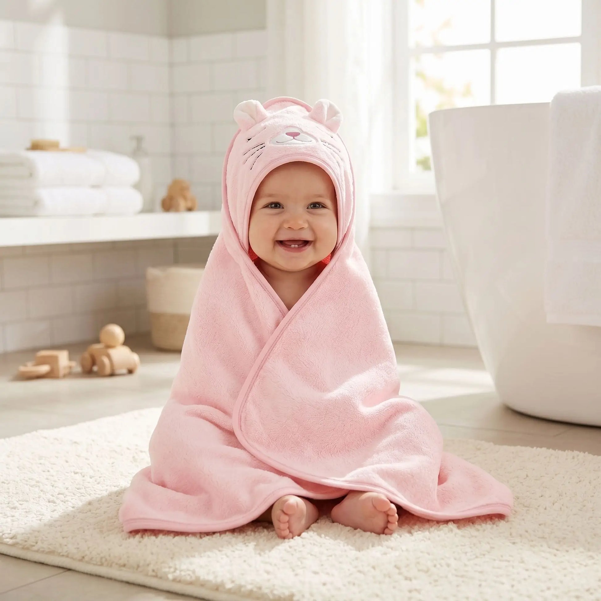 cape de bain bébé misty velours ultra absorbant