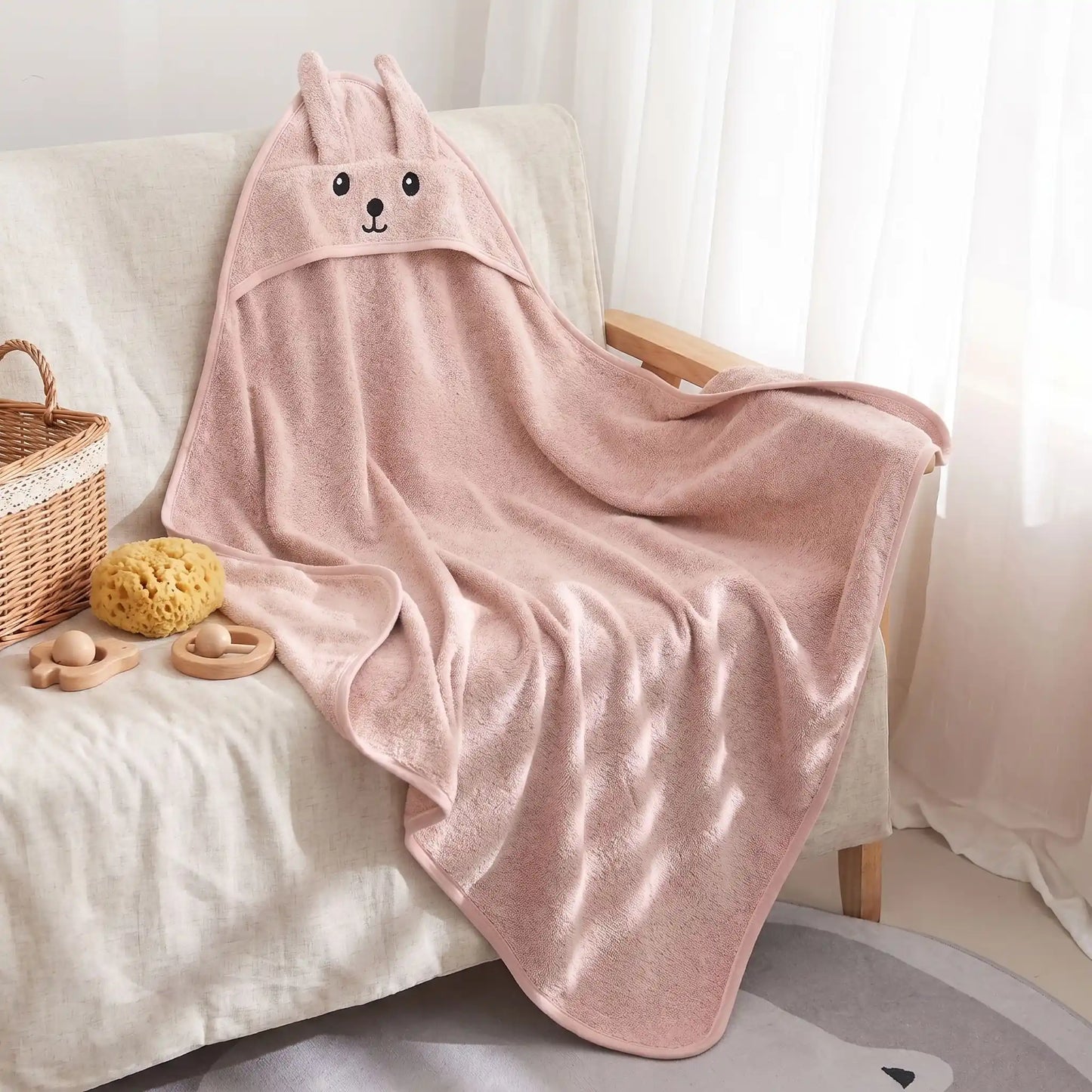 cape de bain bebe pompom design mignon