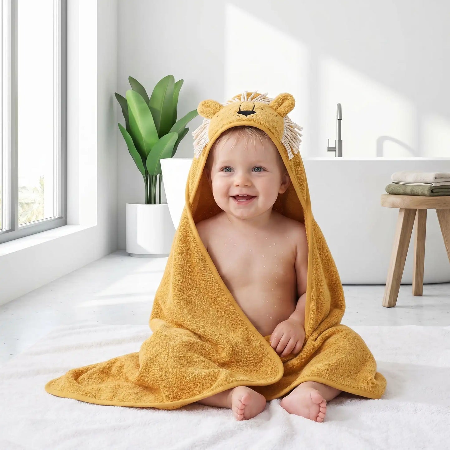 cape de bain bebe roary capuche intégrée