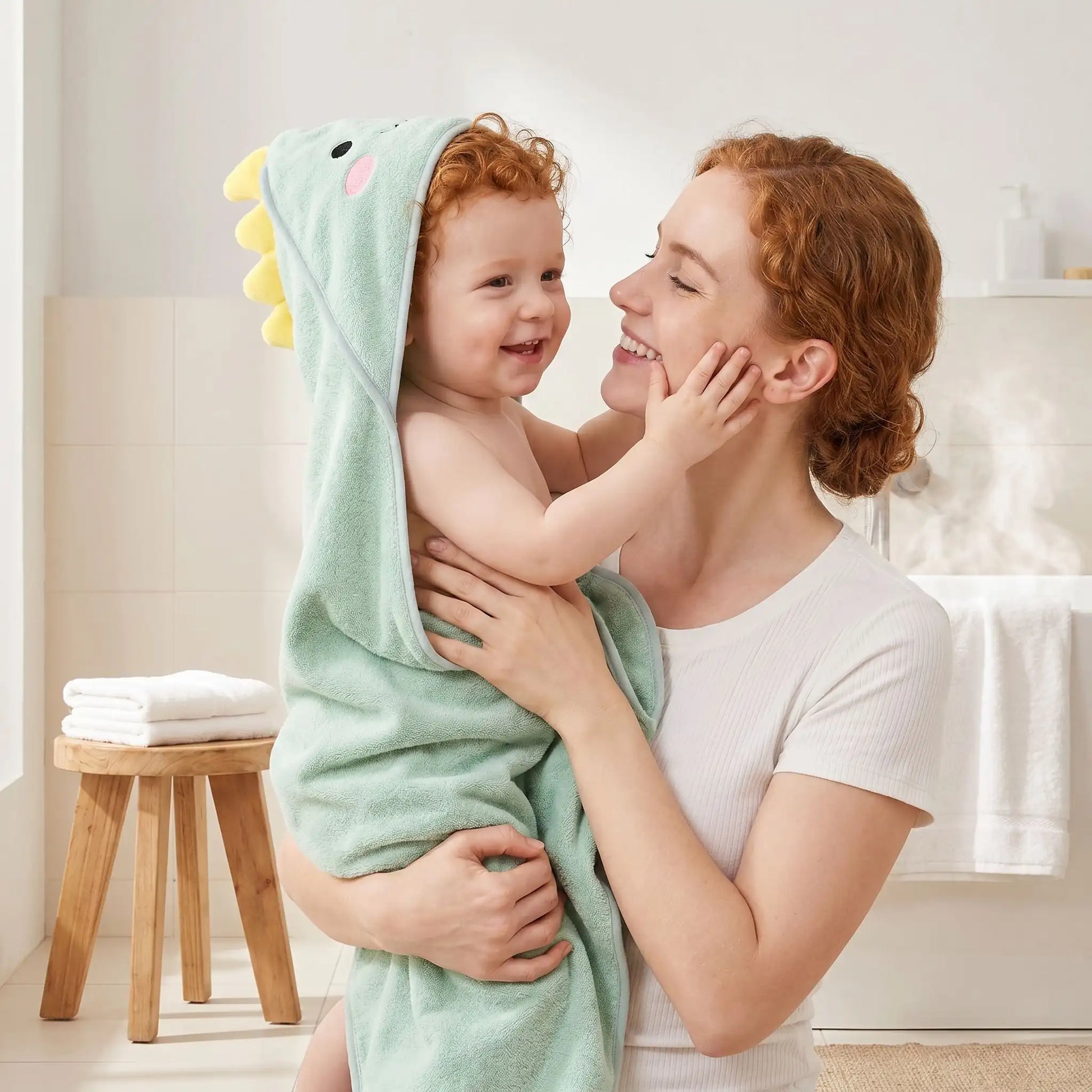 cape de bain dinoo velours couleur vert ultra absorbant