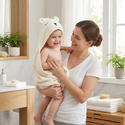 cape de bain ours fuzbear légère velours ultra doux

