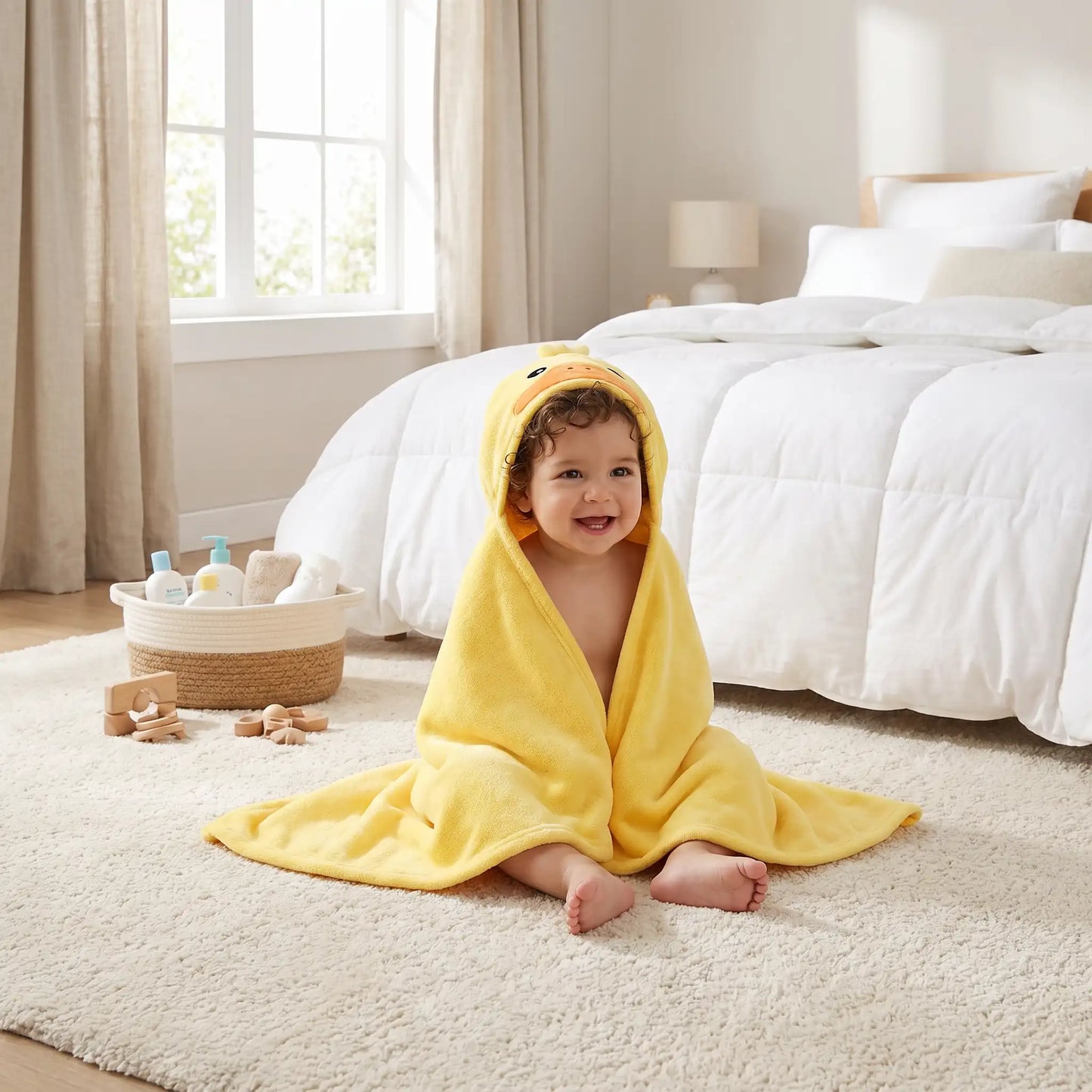 capes de bain daffy en microfibre après bain