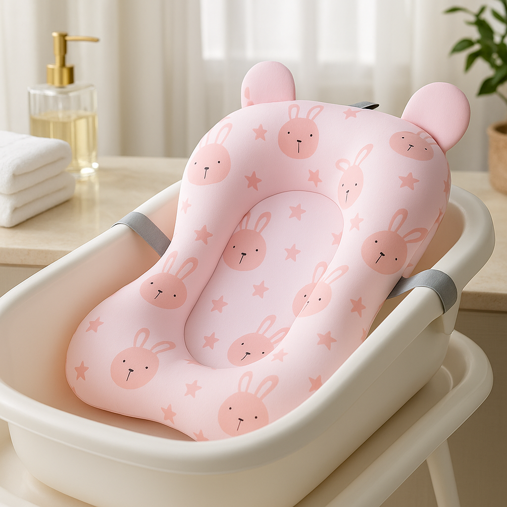 coussin de bain bebe fluffi support baignoire ergonomique