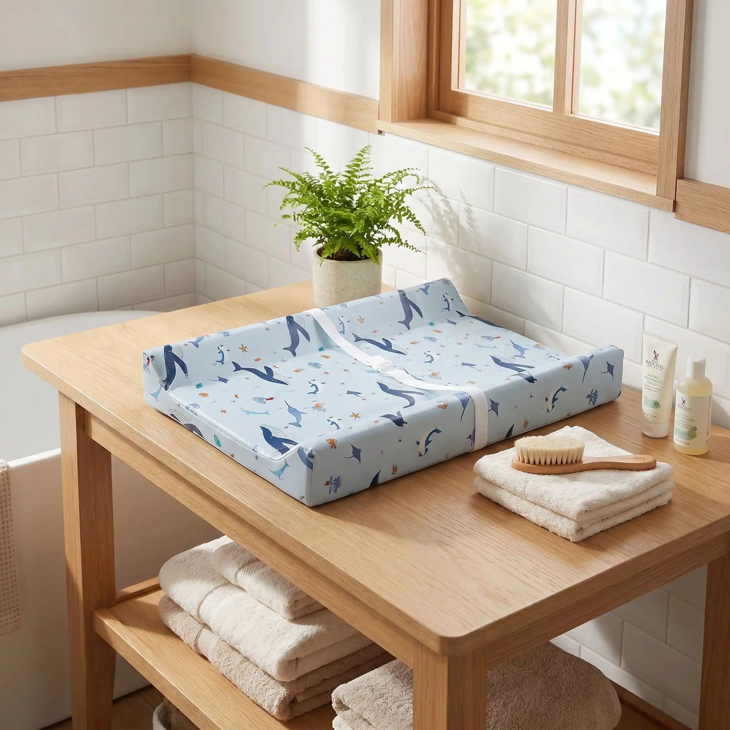 matelas a lange bebe noly design aquatique