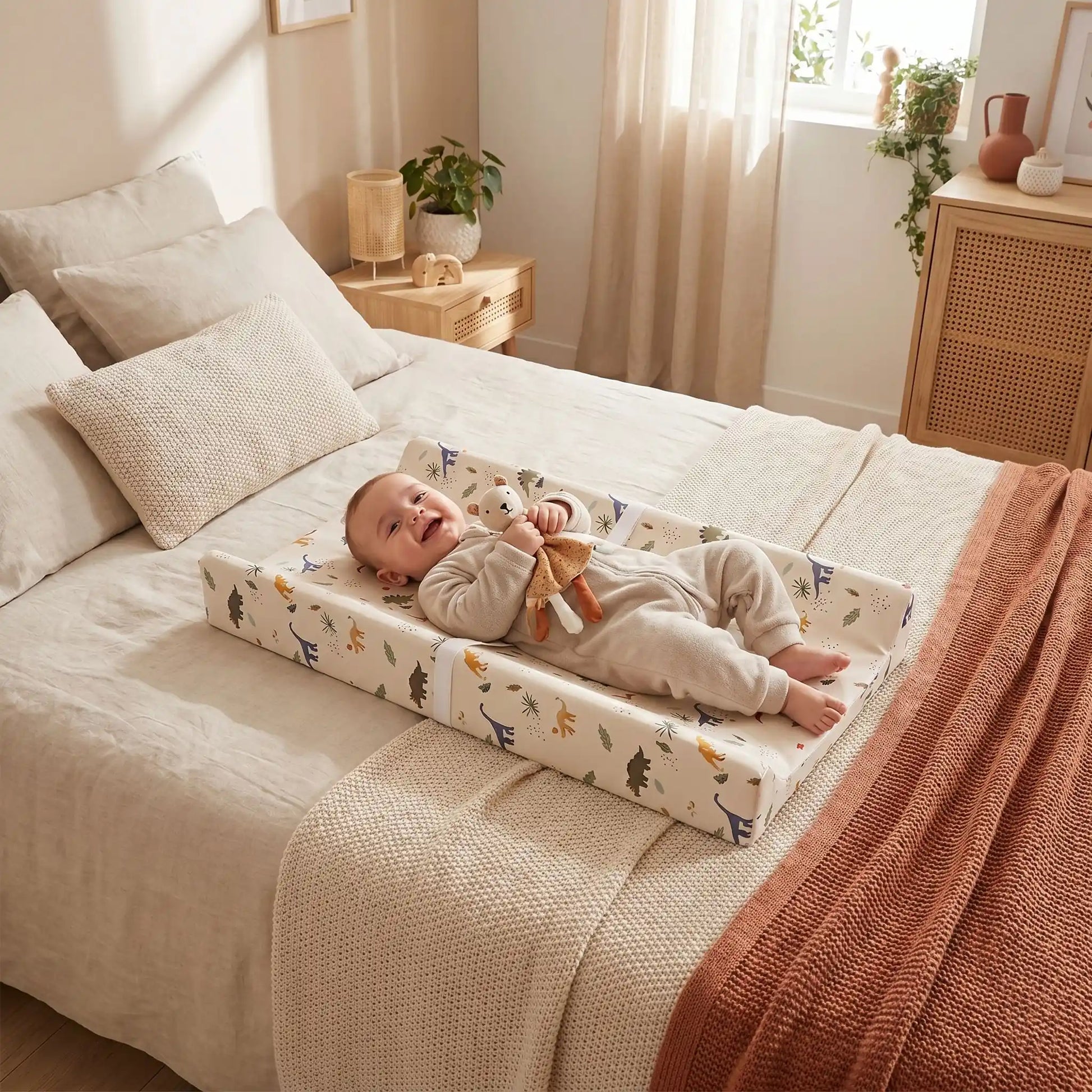 matelas a langer zino motif dinosaure