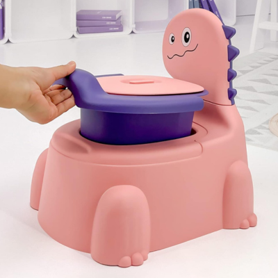 pot-bebe dinosaure rose avec cuvette amovible