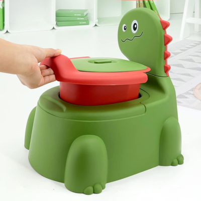 pot bebe dinosaure vert avec cuvette amovible