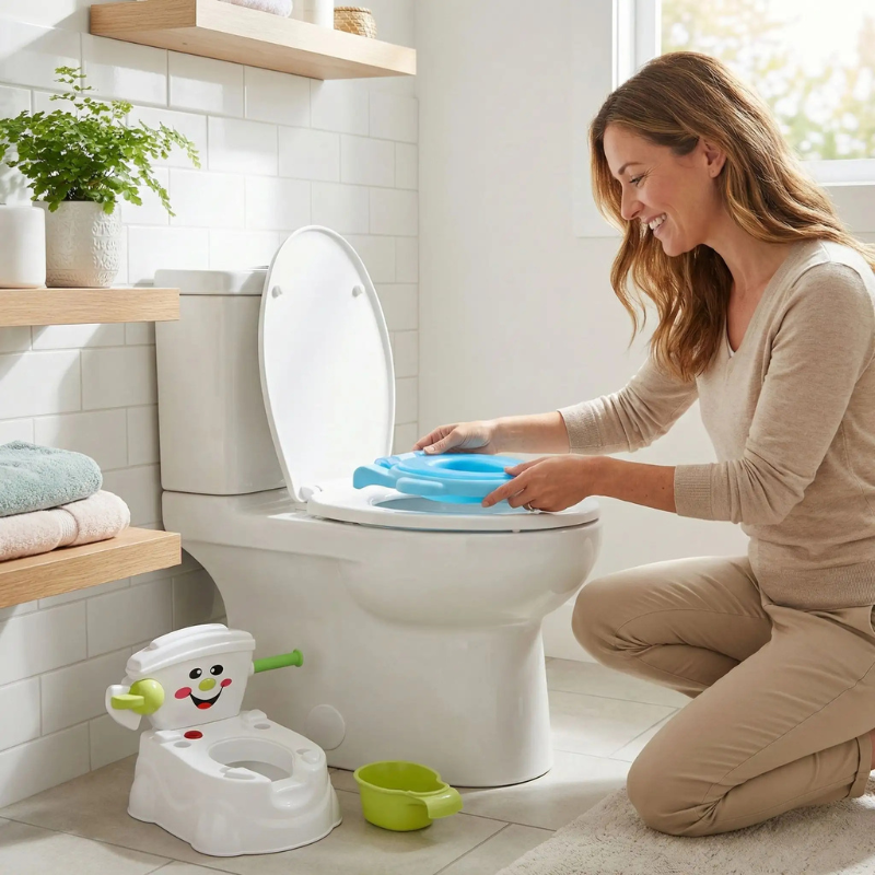 pot d'apprentissage bébé azurapot adaptable toilette adulte 