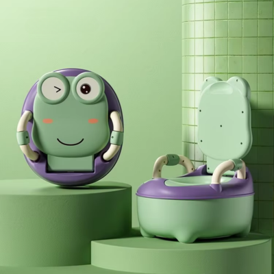 design ludique grenouille verte-pot enfant