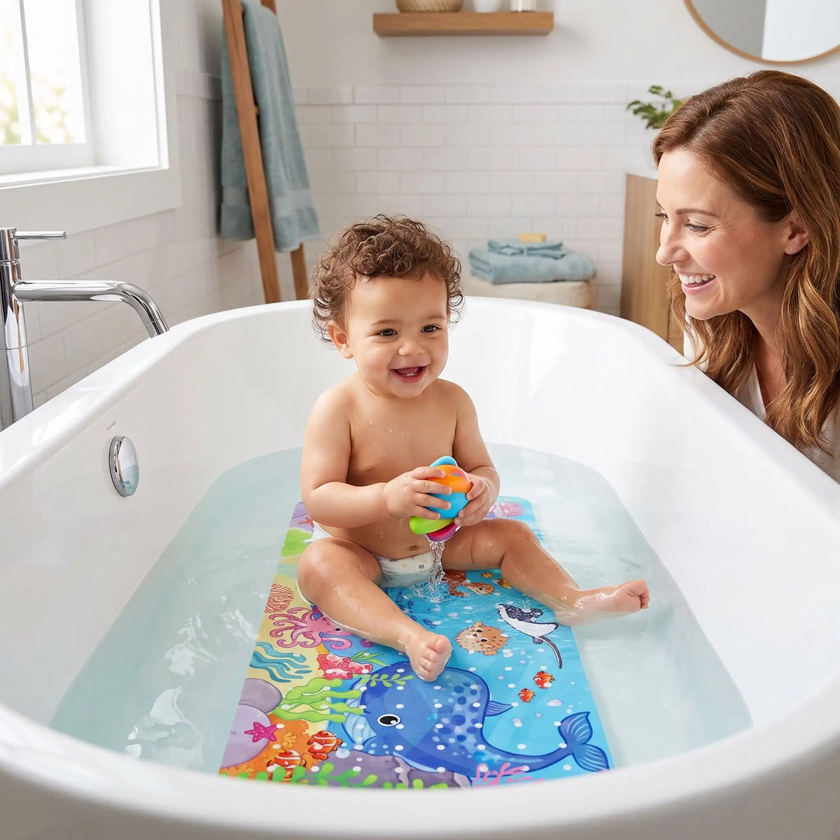 tapis de bain pour bébé bluesea bain confortable
