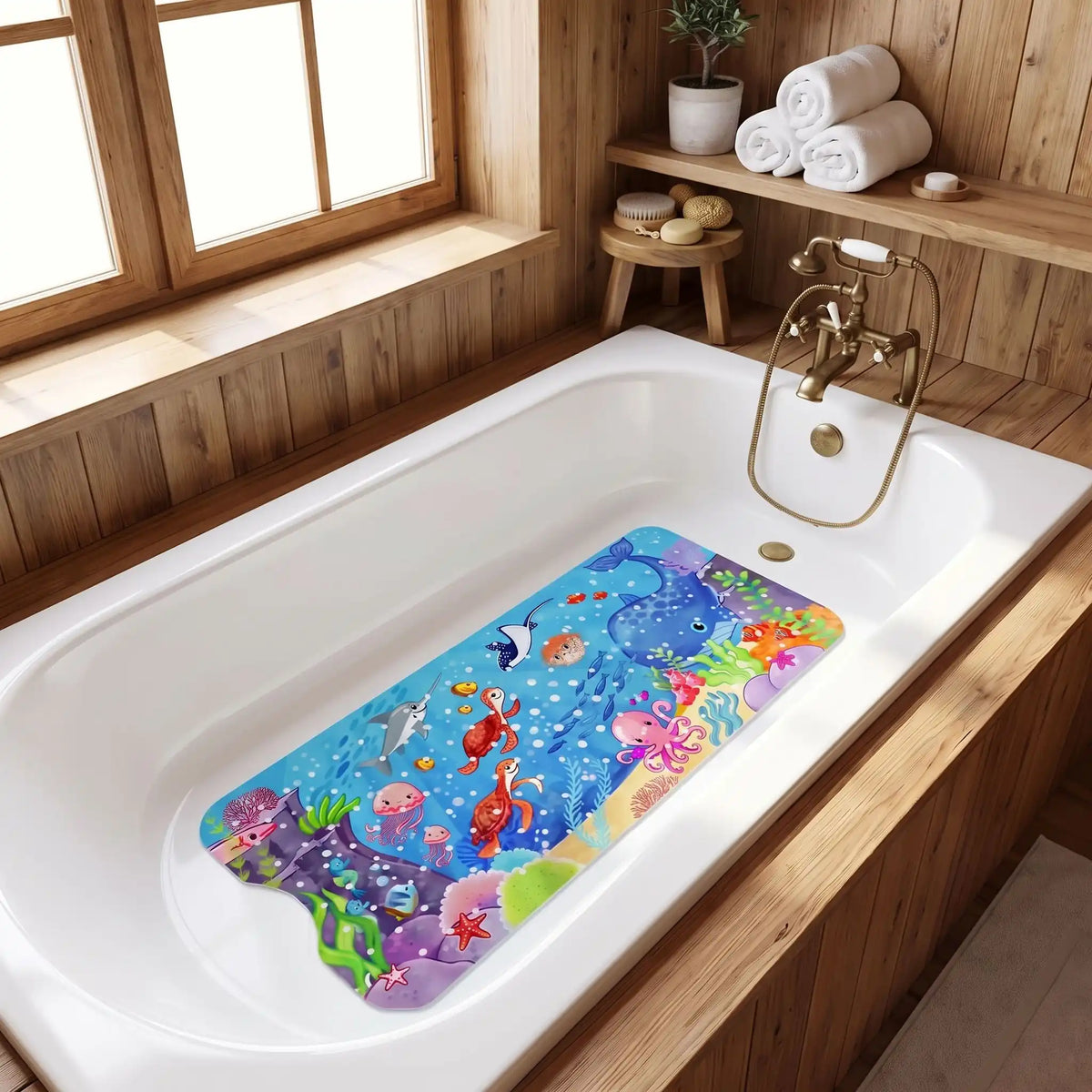 tapis de bain pour bébé bluesea  motifs animaux marins